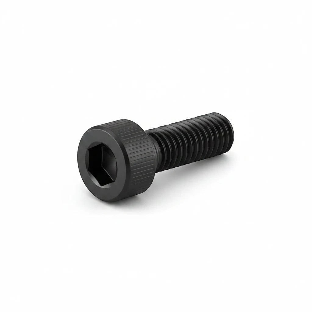 DIY AUTOMATIONS black M4x12 socket head screw with a cylindrical head and hexagonal drive
