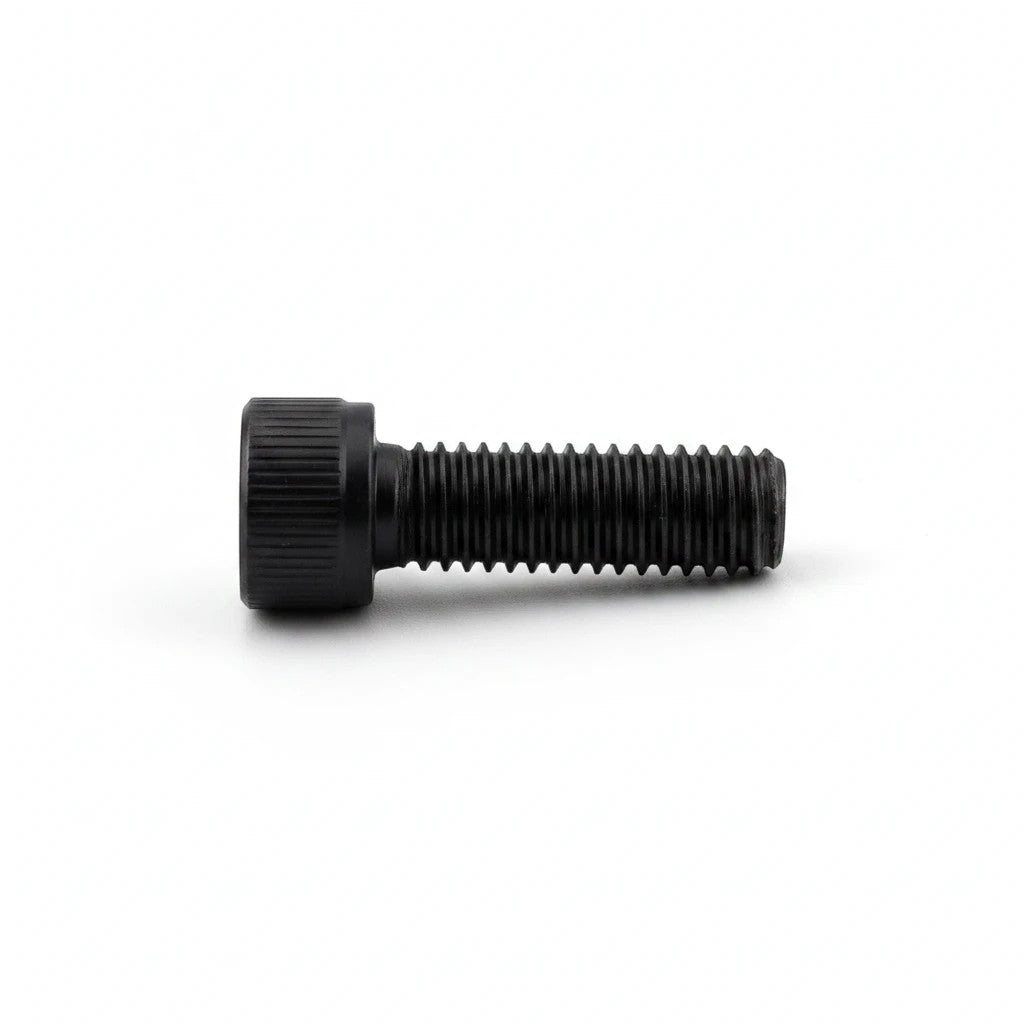 DIY AUTOMATIONS black M5x16 socket head screw with a cylindrical head and threaded shaft on a white background
