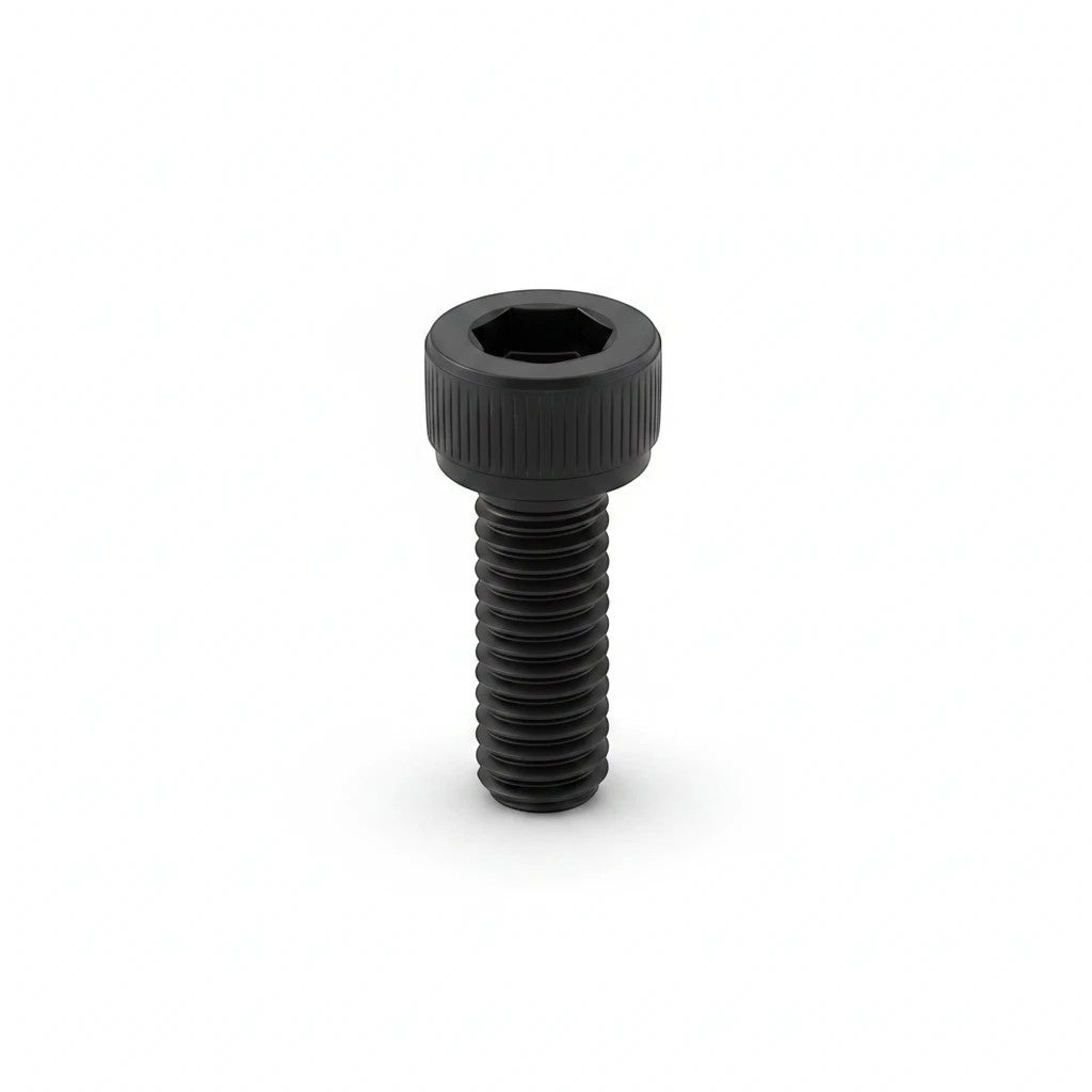 DIY AUTOMATIONS black M5x18 socket head screw with a knurled cylindrical head for industrial fastening.