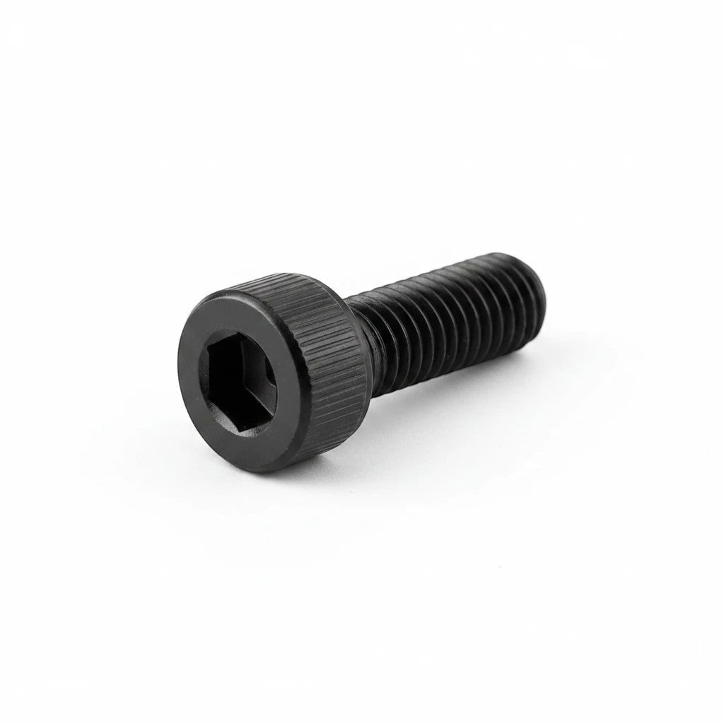 DIY AUTOMATIONS black M5x18 socket head screw with a knurled cylindrical head and hexagonal drive