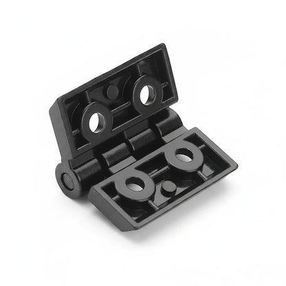 DIY AUTOMATIONS 40x40 black plastic cabinet door hinge with four screw holes for easy installation.