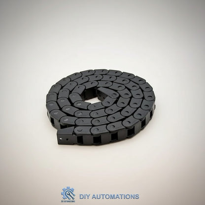 DIY AUTOMATIONS black plastic industrial drag chain cable carrier for robotics and automation.