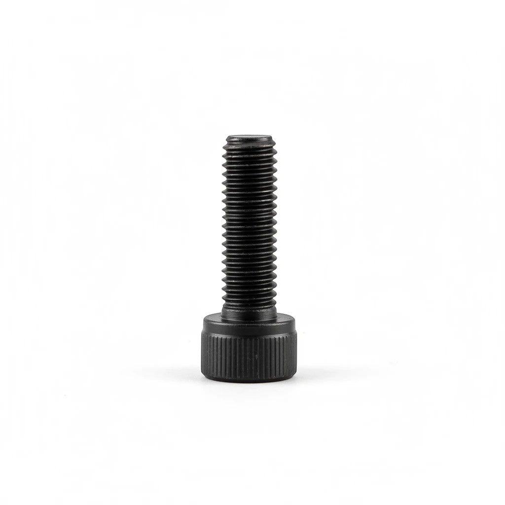DIY AUTOMATIONS black M5x16 socket head screw with threaded shaft isolated on white background
