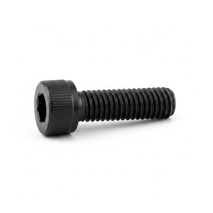 DIY AUTOMATIONS black M5x25 socket head screw with a knurled cylindrical head and hex drive