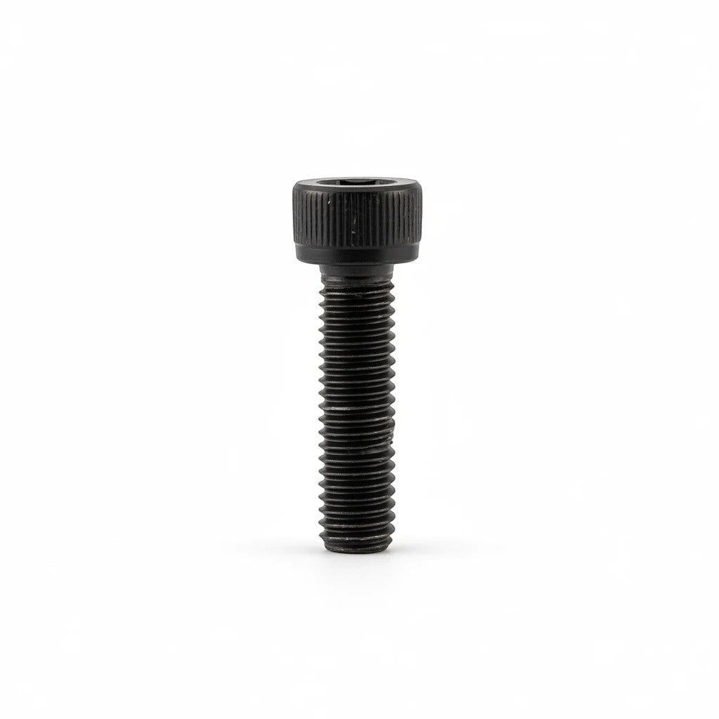 DIY AUTOMATIONS black M5x35 socket head screw with a knurled cylindrical head for industrial fastening applications.