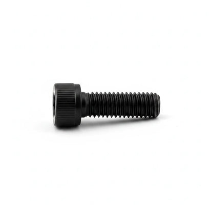 DIY AUTOMATIONS black M5x12 socket head screw with a cylindrical head and threaded shaft on a white background