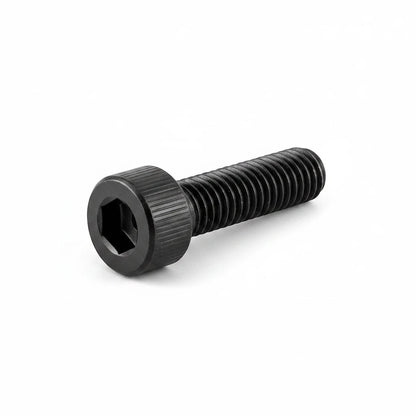 DIY AUTOMATIONS black M5x25 socket head screw with a hexagonal drive for industrial fastening applications.