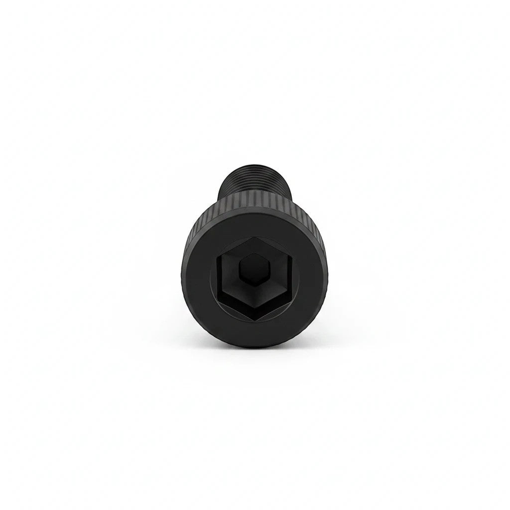 DIY AUTOMATIONS M5x20 black socket head screw with hexagonal drive, top view