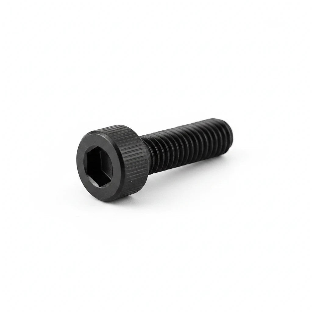 DIY AUTOMATIONS black M5x25 socket head screw with a knurled cylindrical head and hexagonal drive