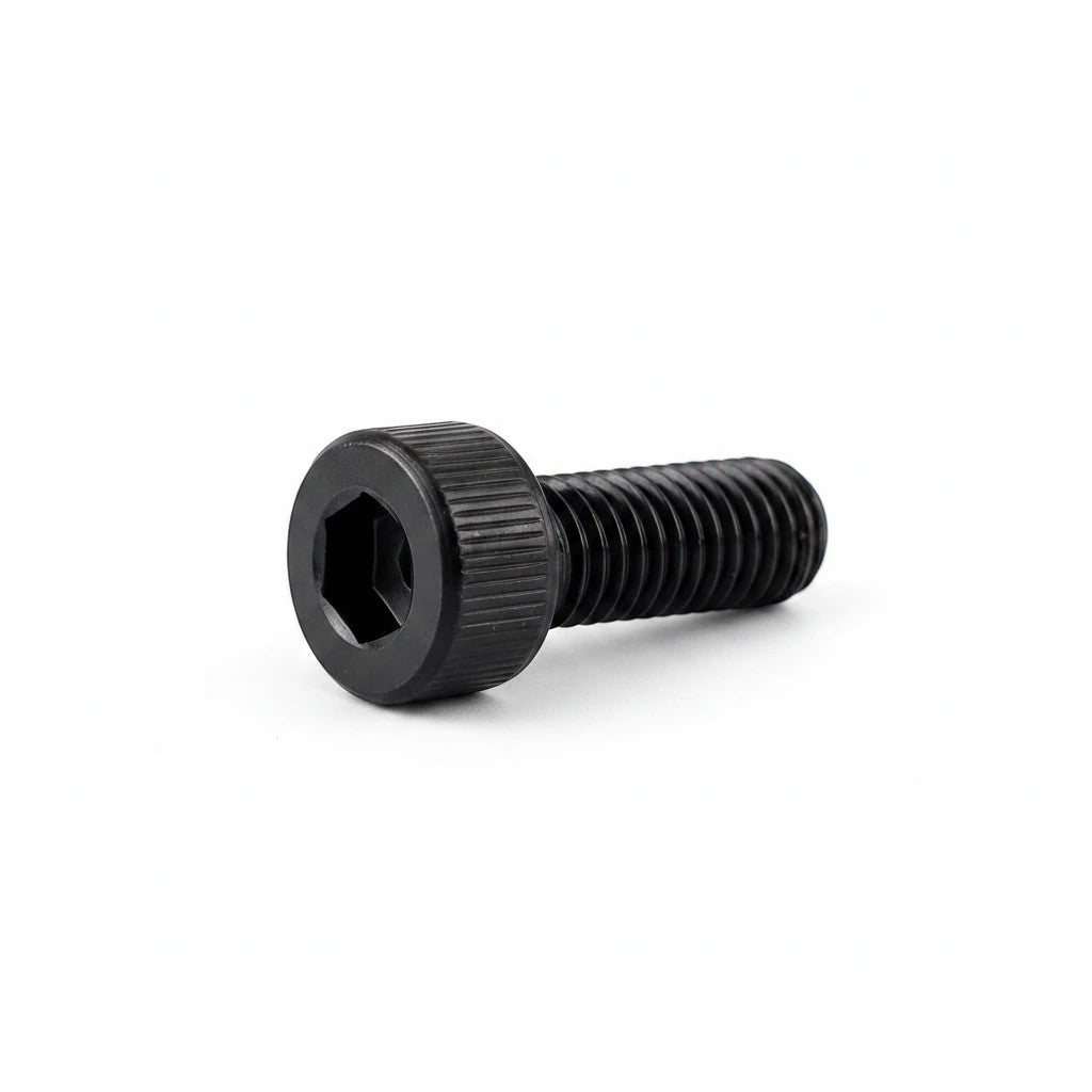 DIY AUTOMATIONS black M6x20 socket head screw with a knurled cylindrical head and hexagonal drive