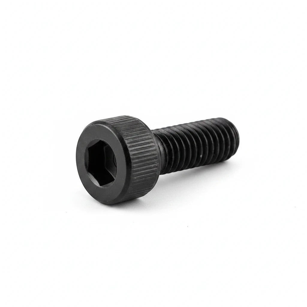 DIY AUTOMATIONS black M6x35 socket head screw with a knurled cylindrical head for industrial fastening applications