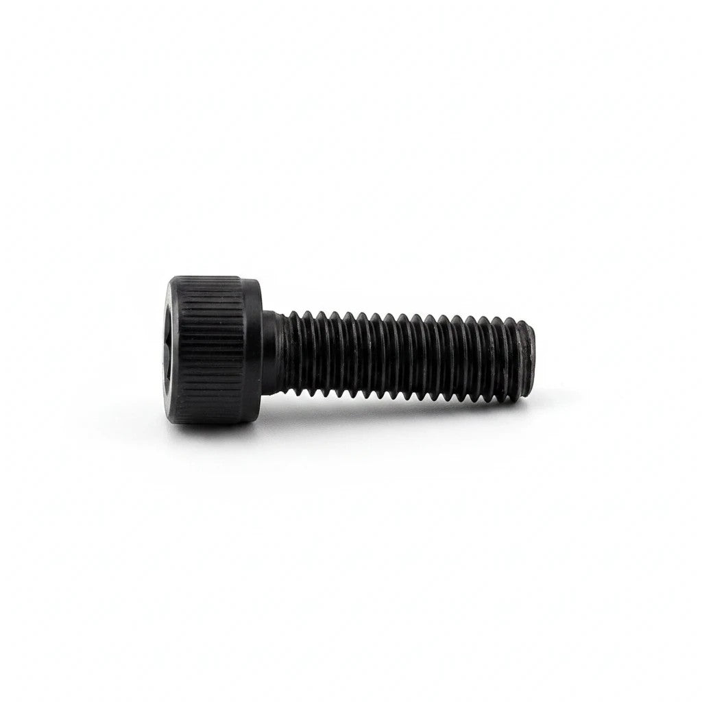 DIY AUTOMATIONS black M5x35 socket head screw with a cylindrical head and threaded shaft on a white background