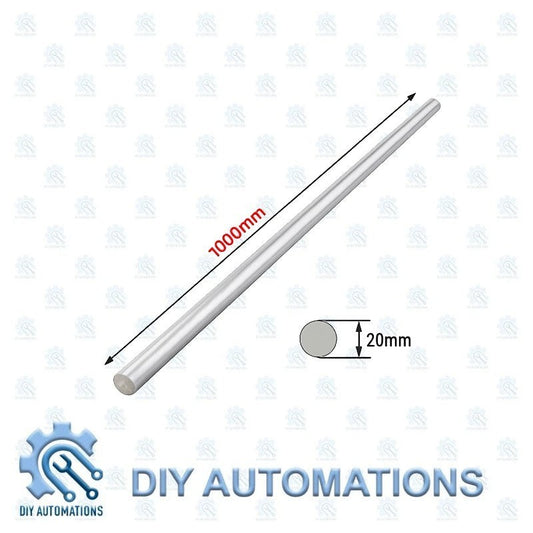 DIY Automations 20x1000mm silver linear rod, part of linear motion systems.