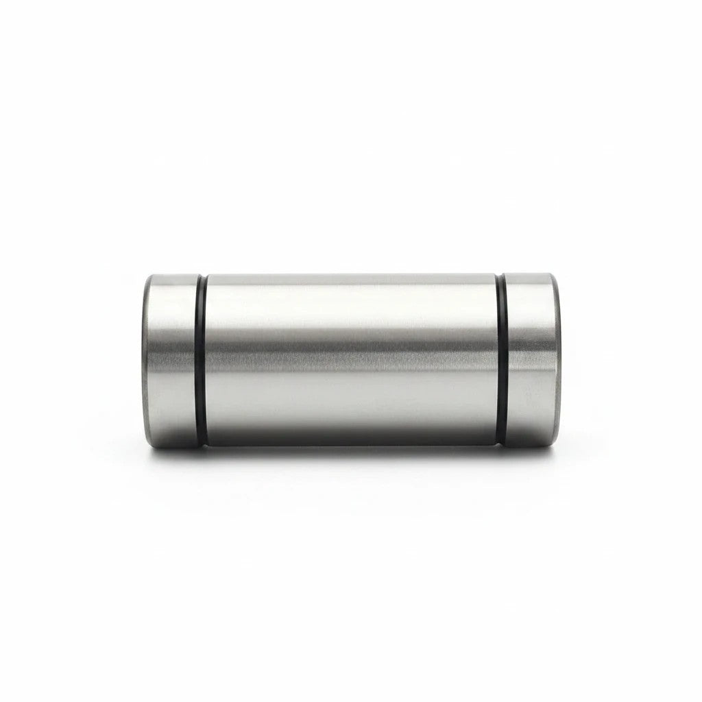 DIY AUTOMATIONS LM13LUU linear motion bearing with a smooth silver steel finish for 3D printers and CNC machines.