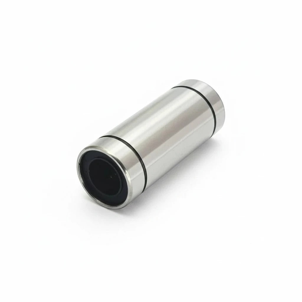 DIY AUTOMATIONS LM 13LUU linear motion bearing in silver steel with black seals for CNC and 3D printer applications.