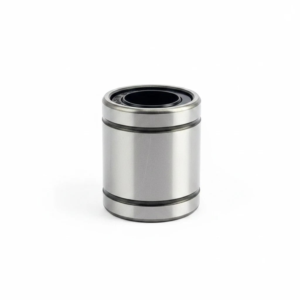 DIY AUTOMATIONS LM 35uu linear motion ball bearing with a silver steel casing and black internal seals.