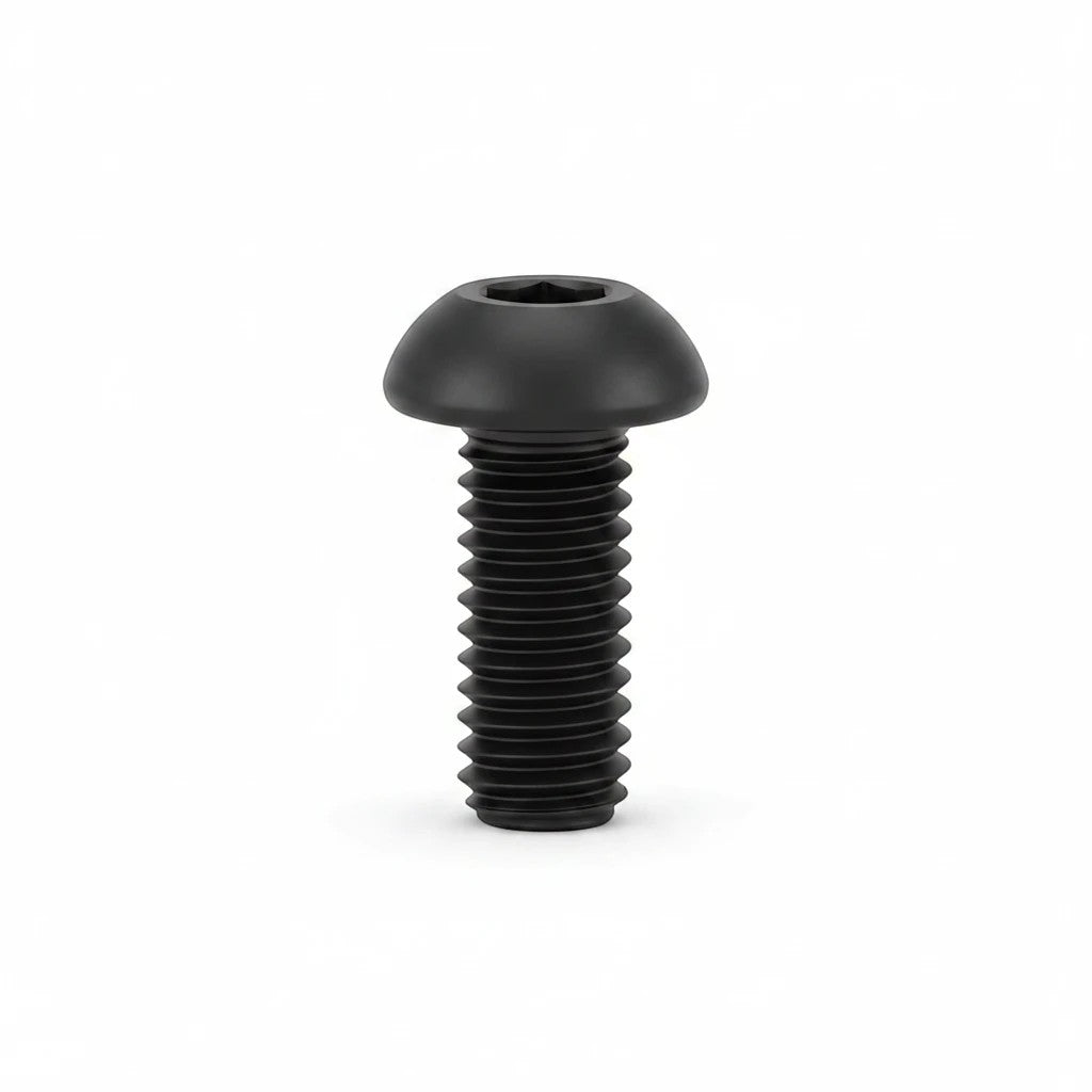 DIY AUTOMATIONS M3x10mm black alloy steel button head socket cap screw with a hexagonal drive for secure fastening.