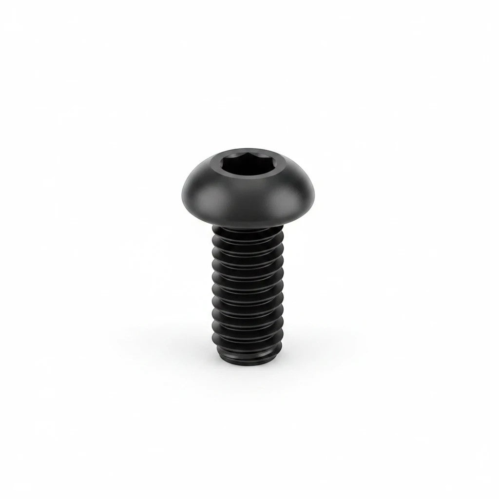 DIY AUTOMATIONS M3x10mm black alloy steel button head socket cap screw with a hexagonal drive for secure fastening.