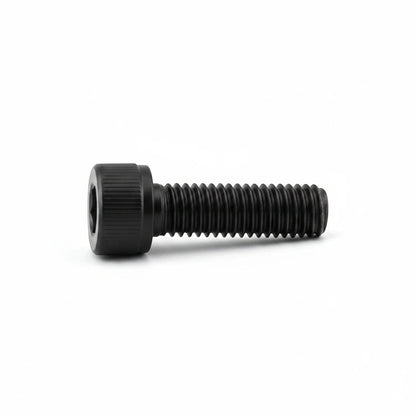 DIY AUTOMATIONS M3x10 black socket head screw with a cylindrical head and threaded shaft on a white background.