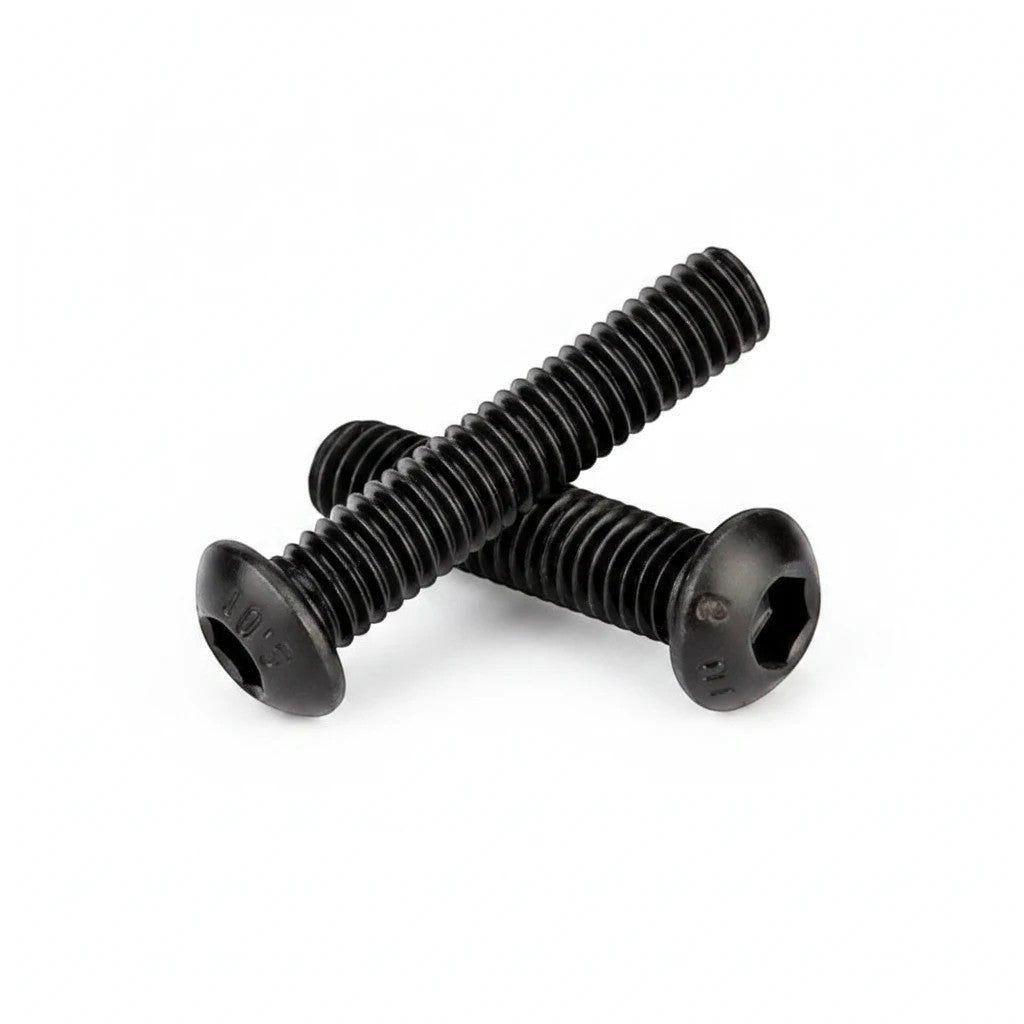 DIY AUTOMATIONS M3x10mm black alloy steel button head socket cap screws with hexagonal drive for secure fastening.