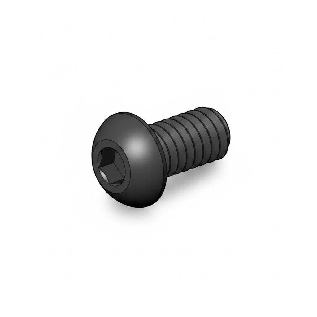 DIY AUTOMATIONS M3x12mm black alloy steel button head socket cap screw with hexagonal drive for secure fastening.
