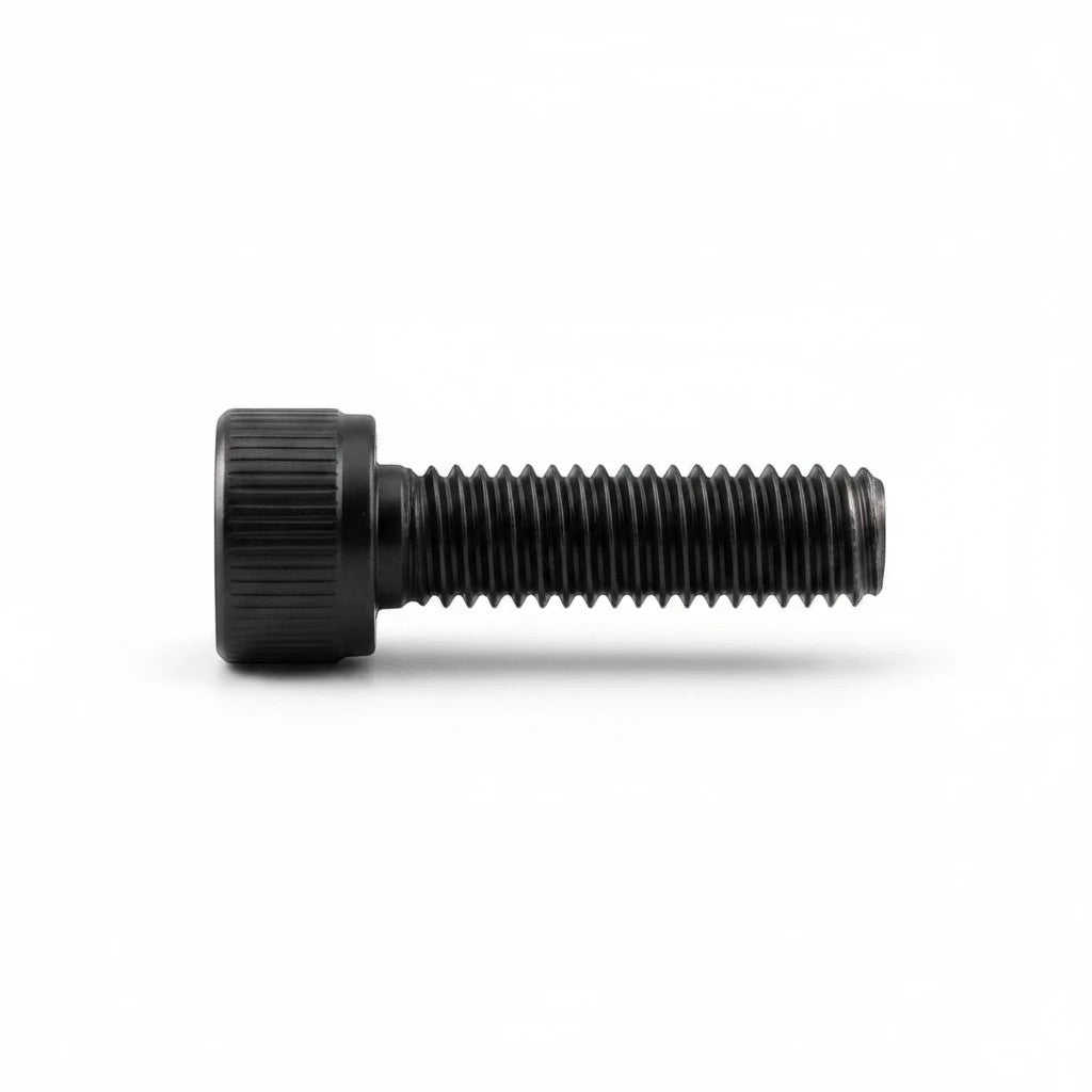 DIY AUTOMATIONS black M3x12 socket head screw with a cylindrical knurled head on a white background