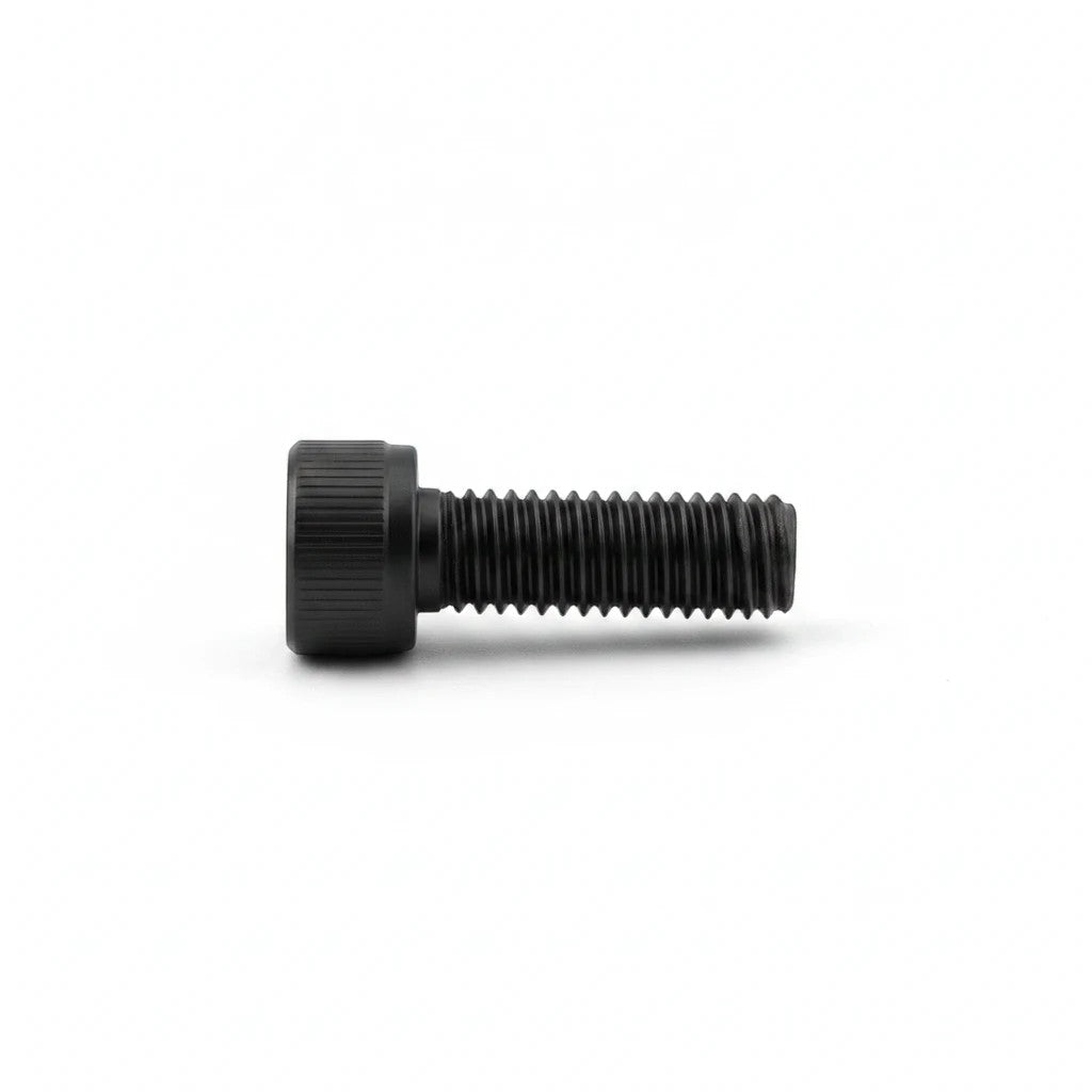 DIY AUTOMATIONS M3x50 black socket head screw with a cylindrical knurled head for industrial assembly.