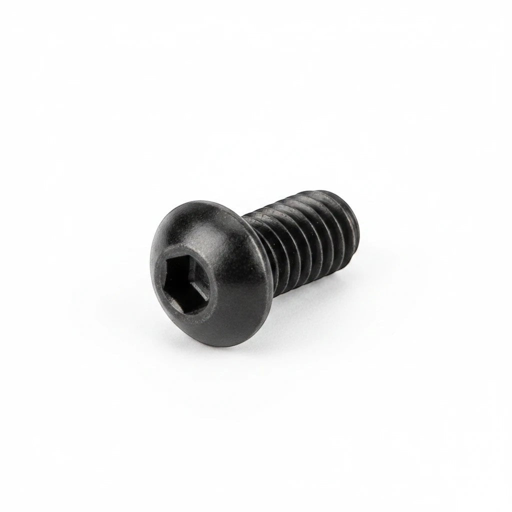 DIY AUTOMATIONS M3x6mm black alloy steel button head socket cap screw with hexagonal drive for secure fastening.