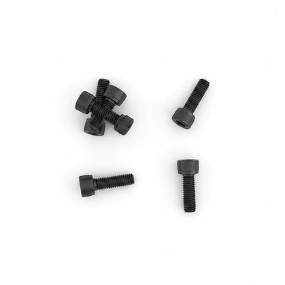 DIY AUTOMATIONS M3x8 black socket head screws with threaded shafts and cylindrical heads on a white background