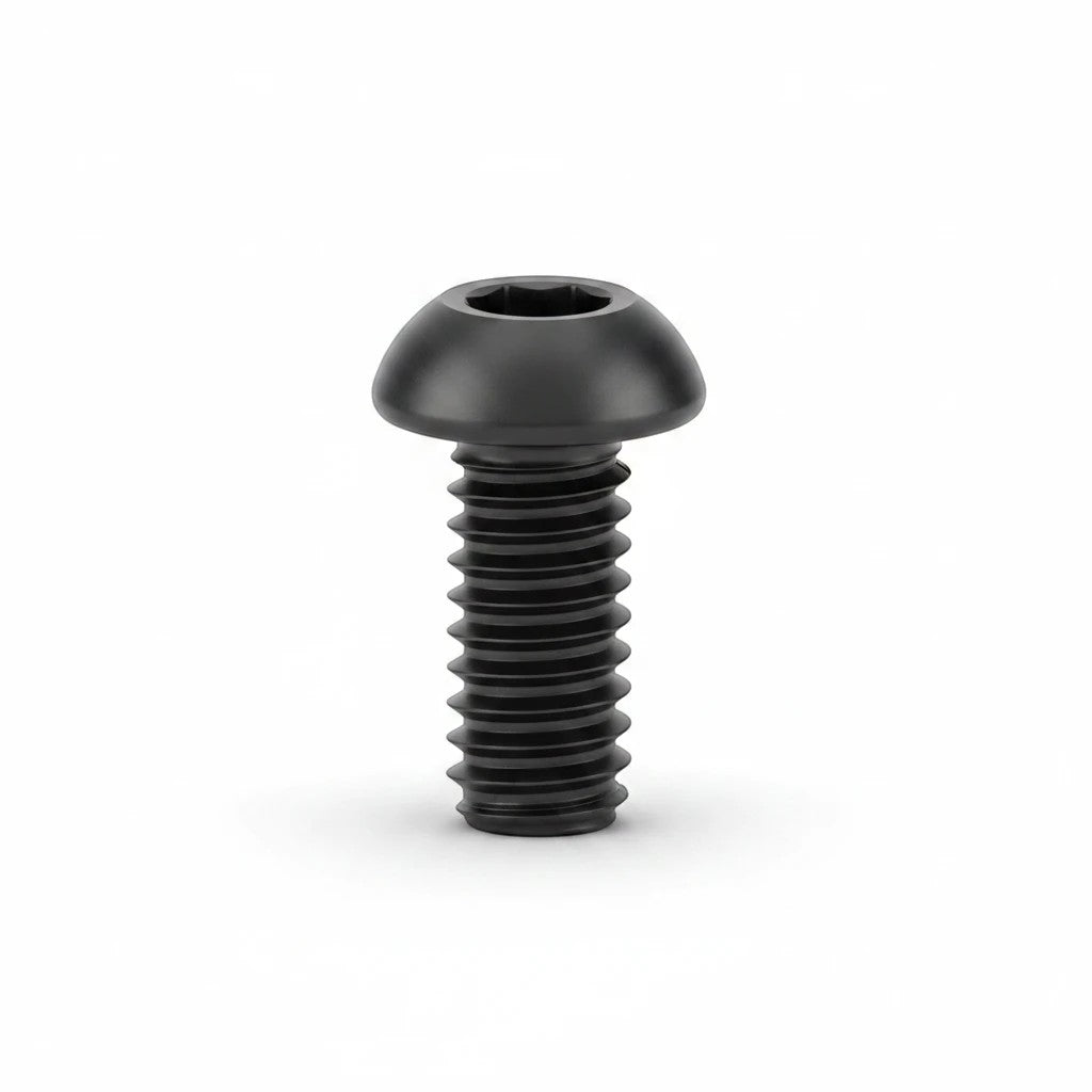 DIY AUTOMATIONS M4x10mm black alloy steel button head socket cap screw with a hex drive for secure fastening.