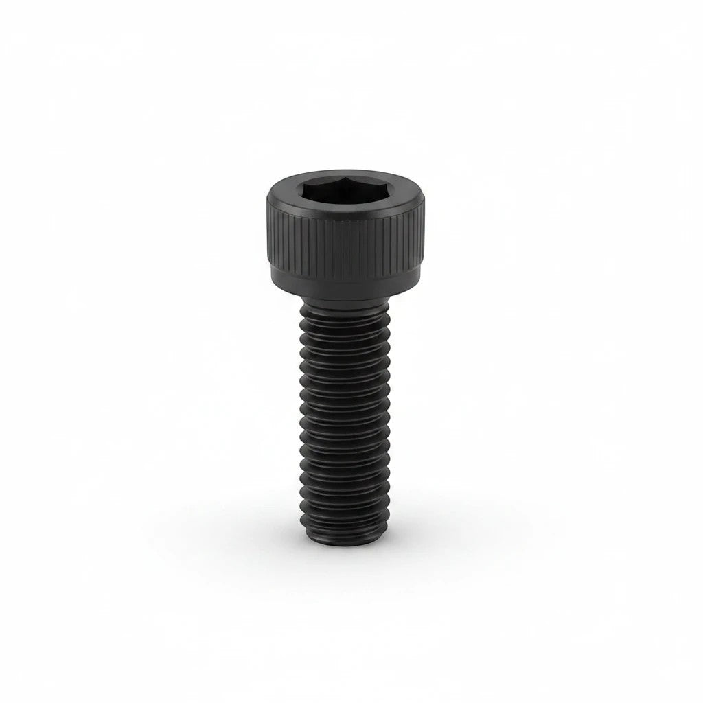 DIY AUTOMATIONS M4x10 black socket head screw with a knurled cylindrical head and threaded shaft