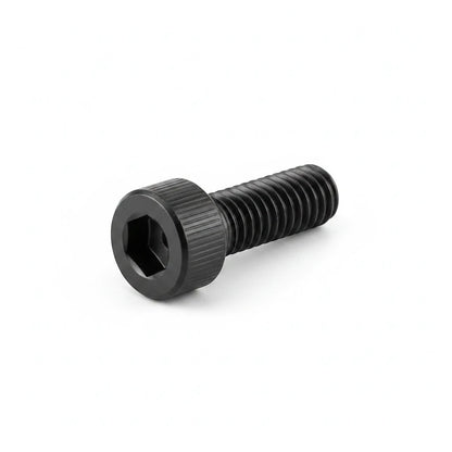 DIY AUTOMATIONS M4x16 black socket head screw with a knurled cylindrical head and hexagonal drive