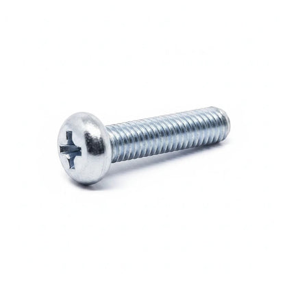 DIY AUTOMATIONS M5x15 Phillips machine screw with a zinc-nickel plated finish for corrosion resistance.