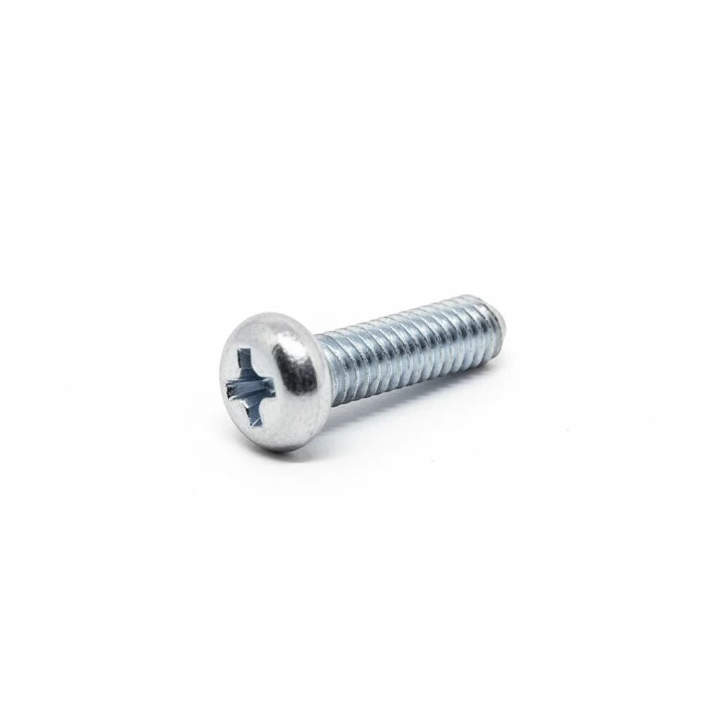 DIY AUTOMATIONS M5x25 Phillips machine screw with zinc nickel plating for corrosion resistance.