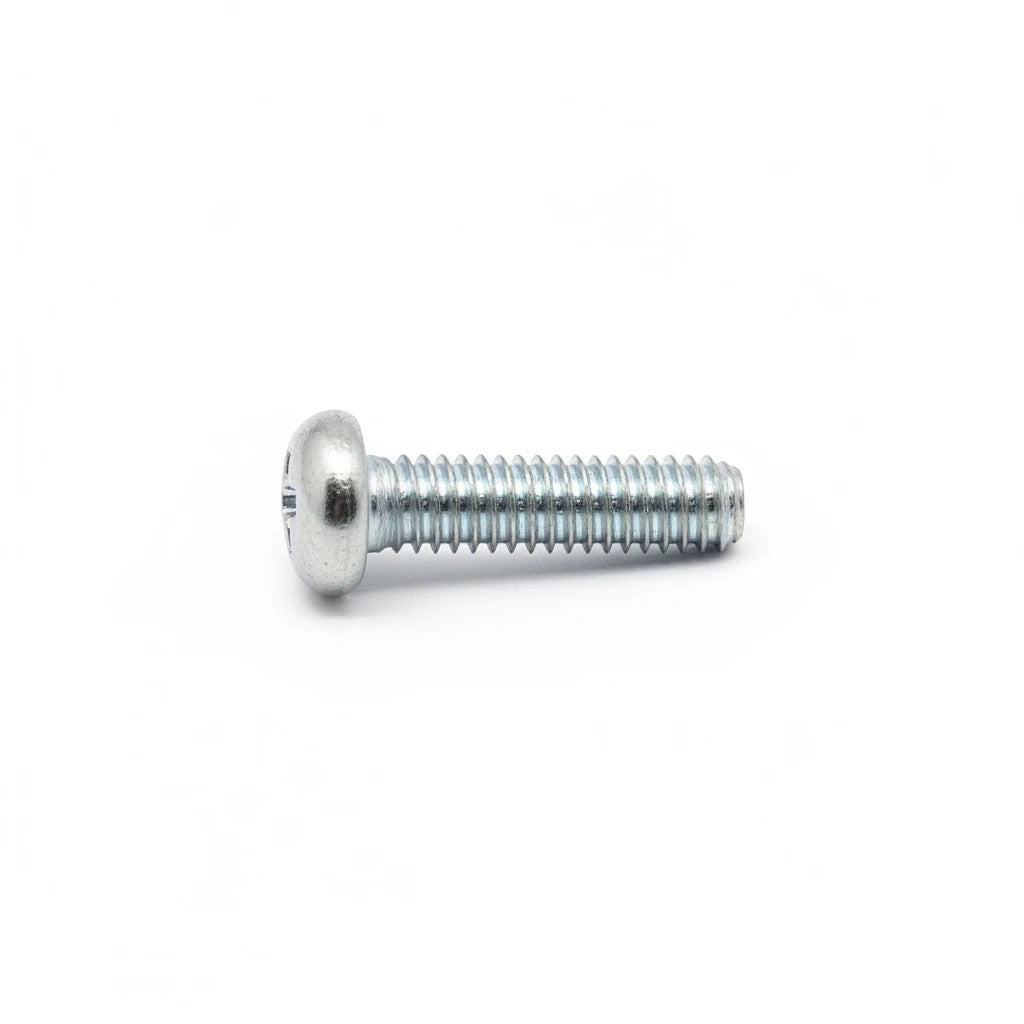DIY AUTOMATIONS M5x25 Phillips machine screw with zinc nickel plating for corrosion resistance on white background
