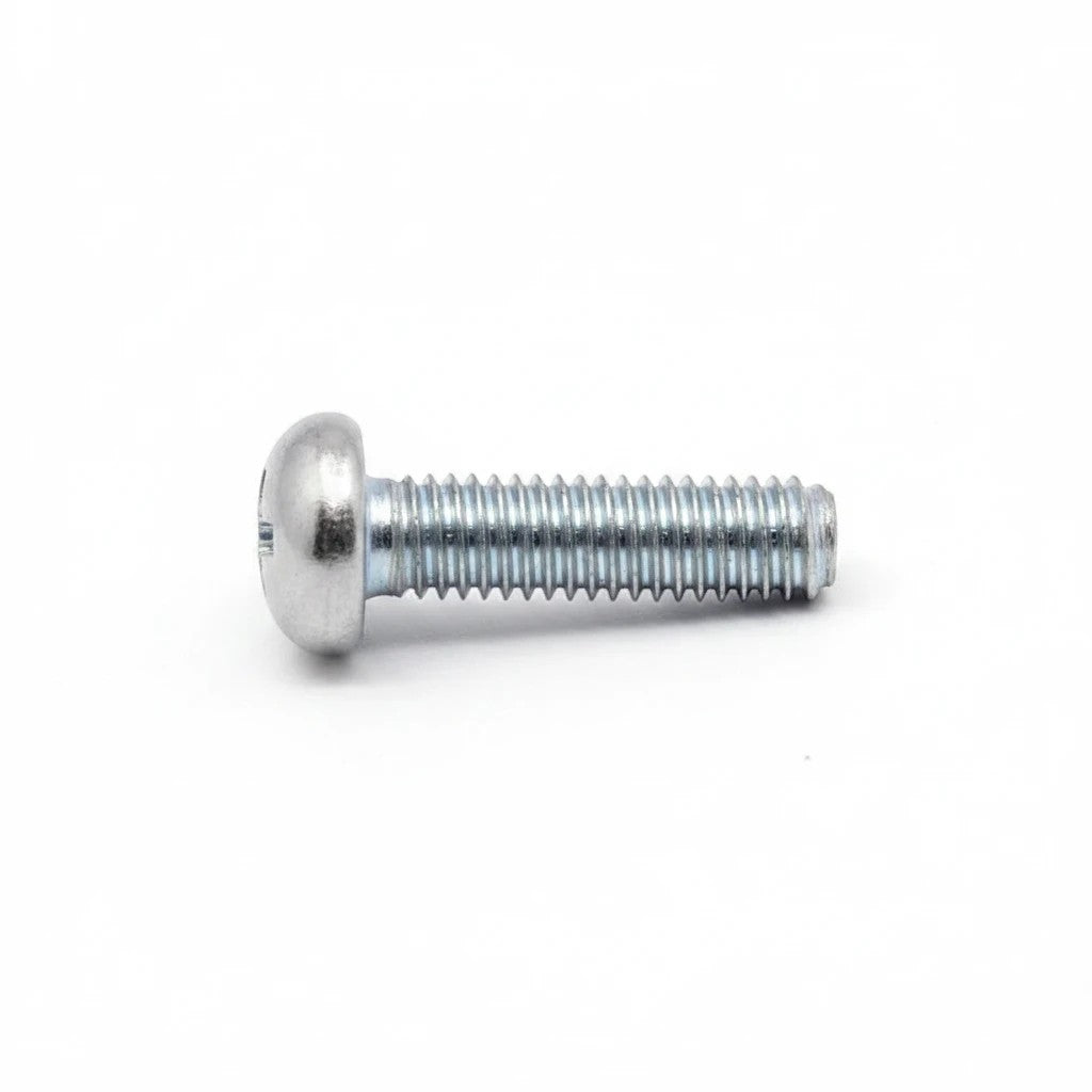 DIY AUTOMATIONS M5x25 Phillips machine screw with zinc nickel plating for corrosion resistance on white background