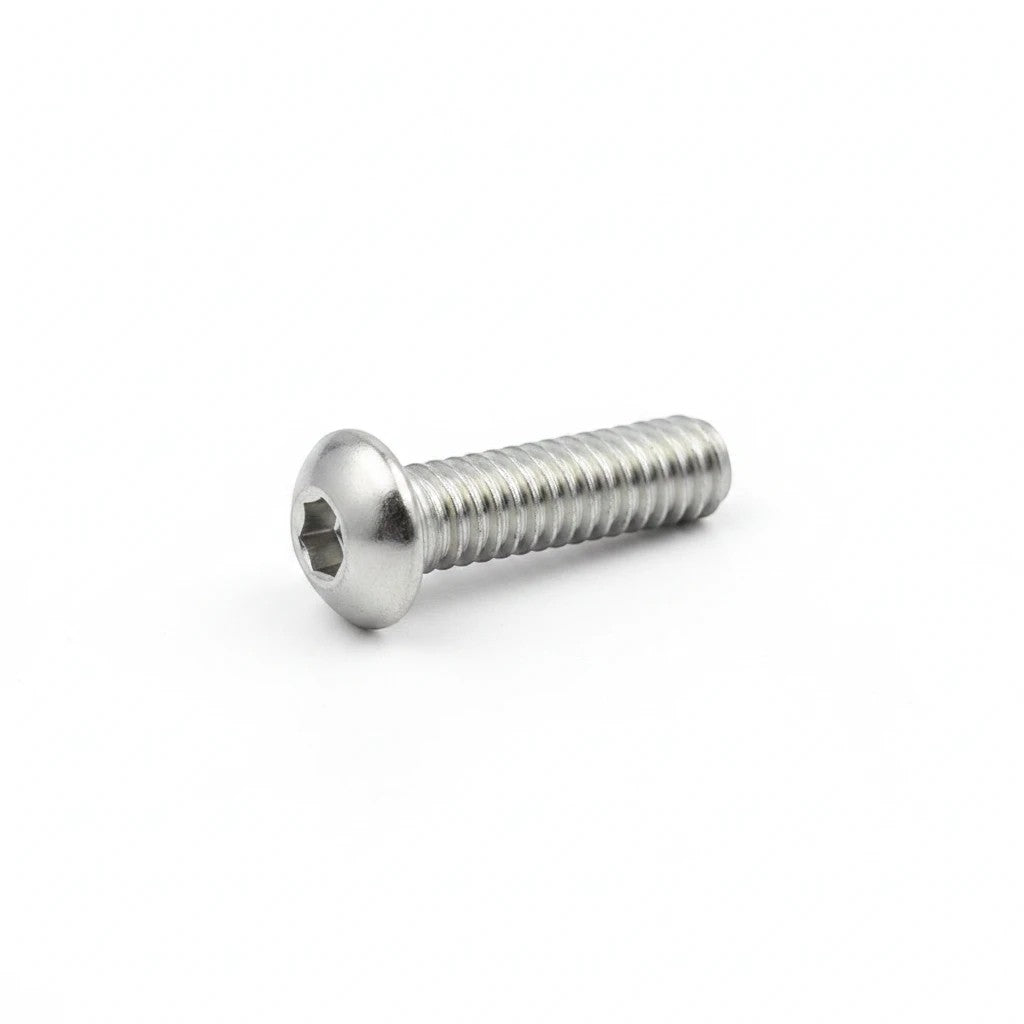 DIY AUTOMATIONS M5x25mm stainless steel button head socket cap screw with a silver finish and hex drive.