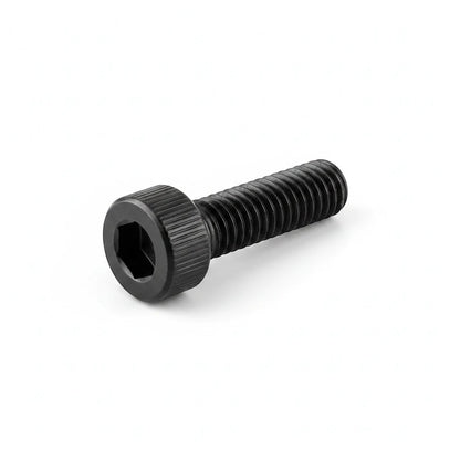 DIY AUTOMATIONS M5x35 black socket head screw with a knurled cylindrical head and hexagonal drive