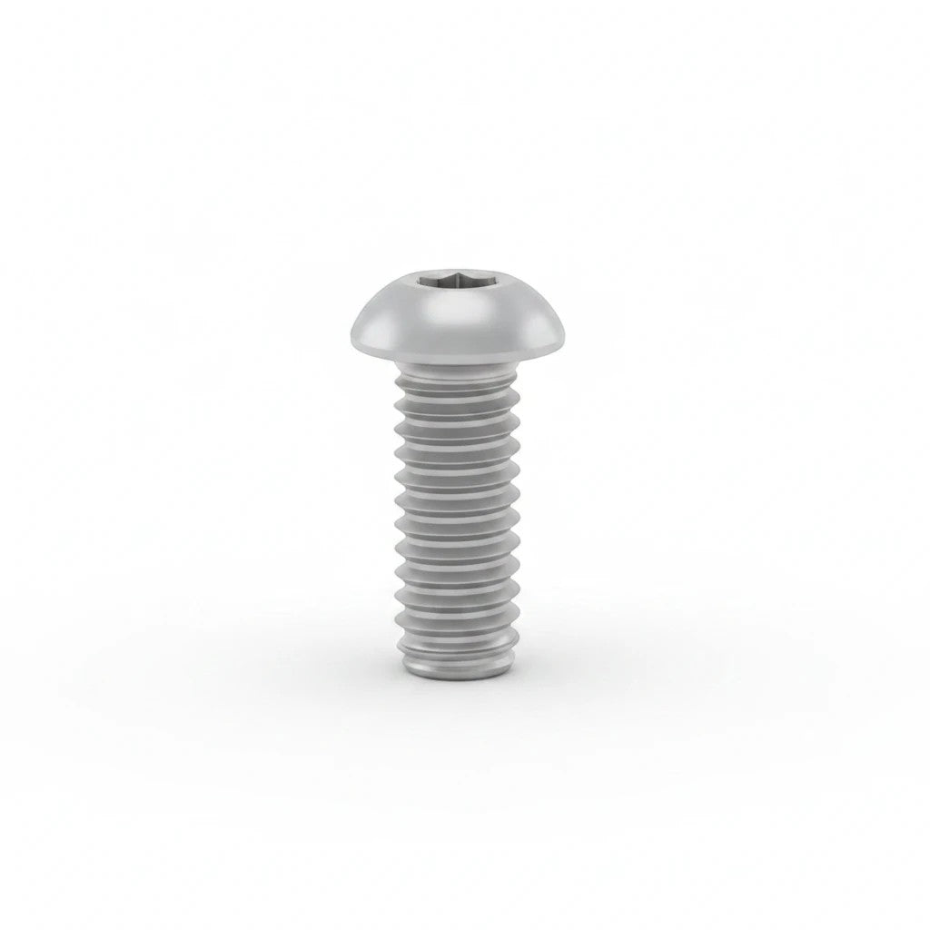 DIY AUTOMATIONS M5x35mm stainless steel button head machine screw with a hexagonal socket drive in silver.