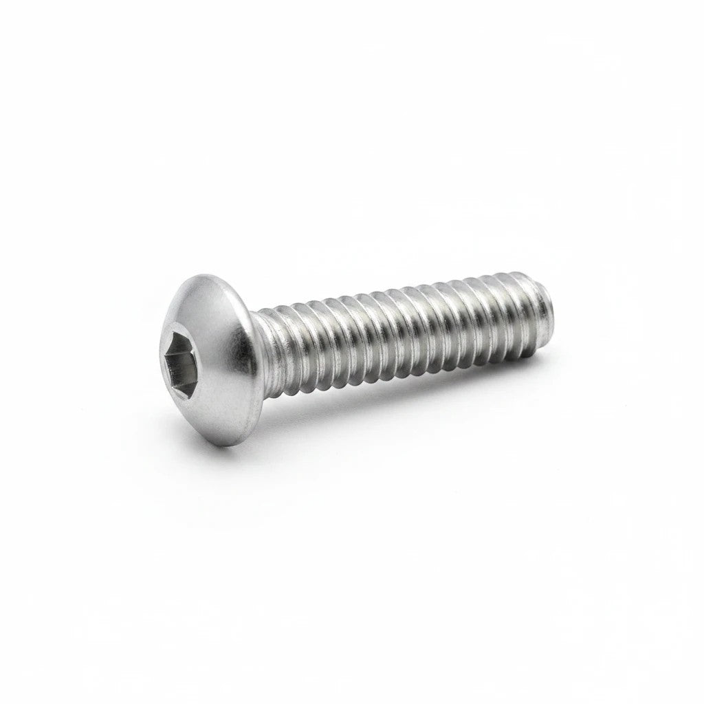 DIY AUTOMATIONS M5x40mm stainless steel button head socket cap screw with a silver finish and hexagonal drive