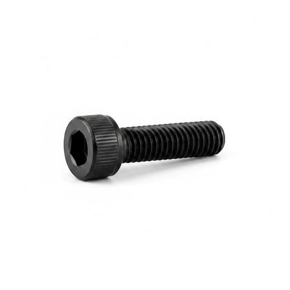 DIY AUTOMATIONS black M5x40 socket head screw with a knurled cylindrical head for industrial fastening applications.