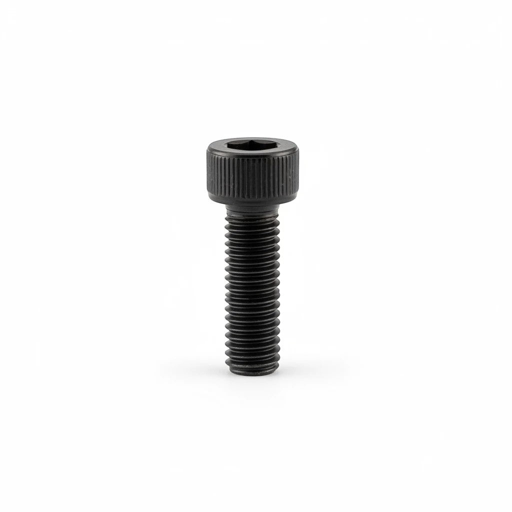 DIY AUTOMATIONS black M5x40 socket head screw with a cylindrical head and knurled edge for industrial fastening