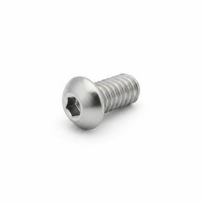 DIY AUTOMATIONS M6x10mm stainless steel button head socket cap screw with a hex drive in a silver finish.