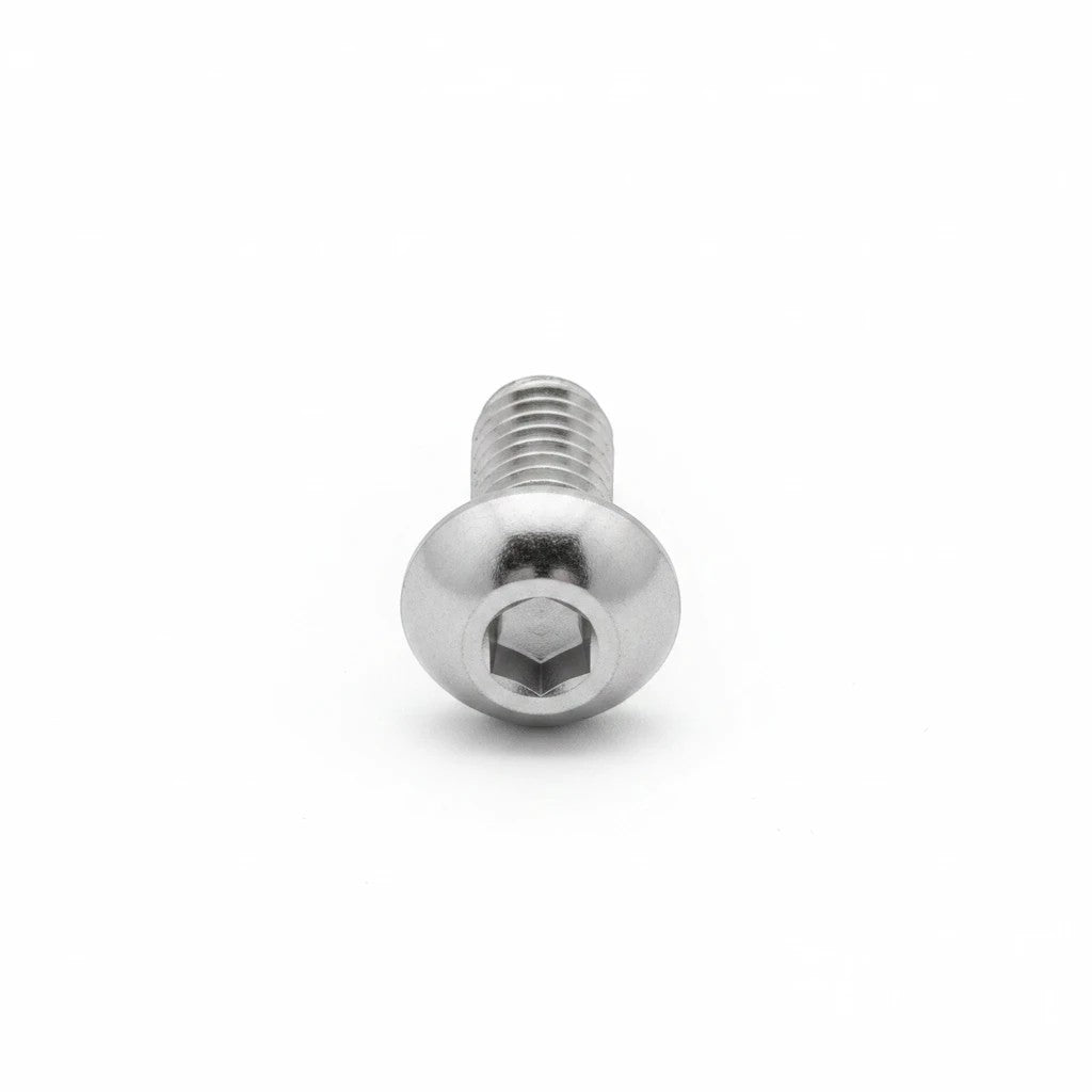 DIY AUTOMATIONS M6x14mm stainless steel button head socket cap screw with a hexagonal drive in silver finish.