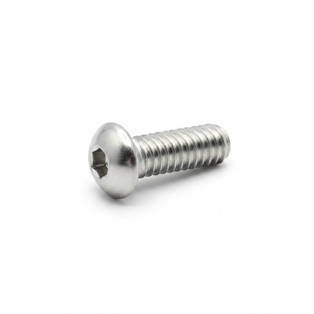 DIY AUTOMATIONS M6x14mm stainless steel button head socket cap screw with a silver finish and hexagonal drive