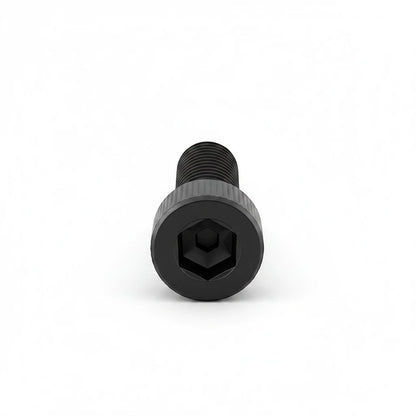 DIY AUTOMATIONS black M6x15 socket head screw with a hexagonal drive, featuring a durable threaded metal design.