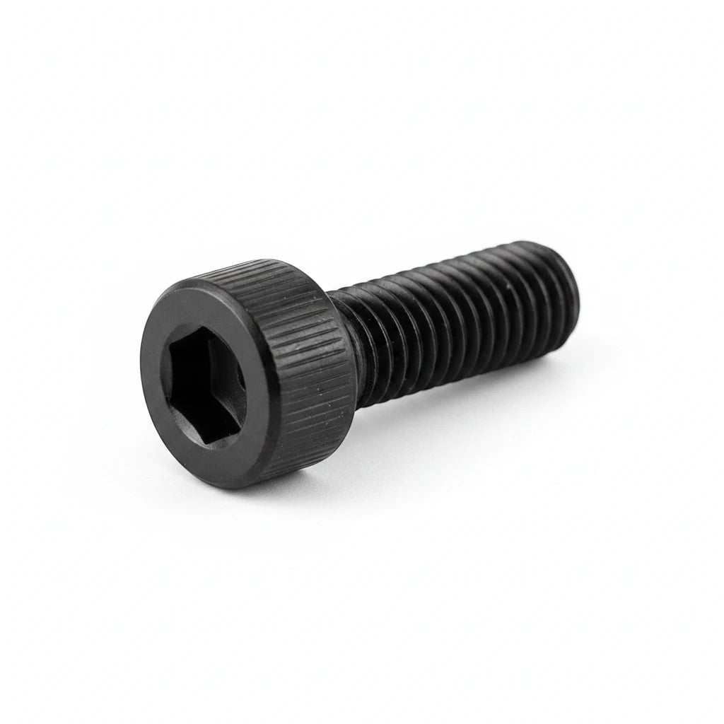 DIY AUTOMATIONS black M6x15 socket head screw with a knurled cylindrical head and hexagonal drive.