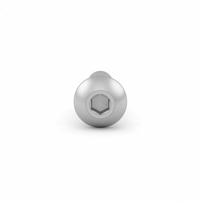 DIY AUTOMATIONS silver M6x18mm stainless steel button head socket cap screw with hex drive top view