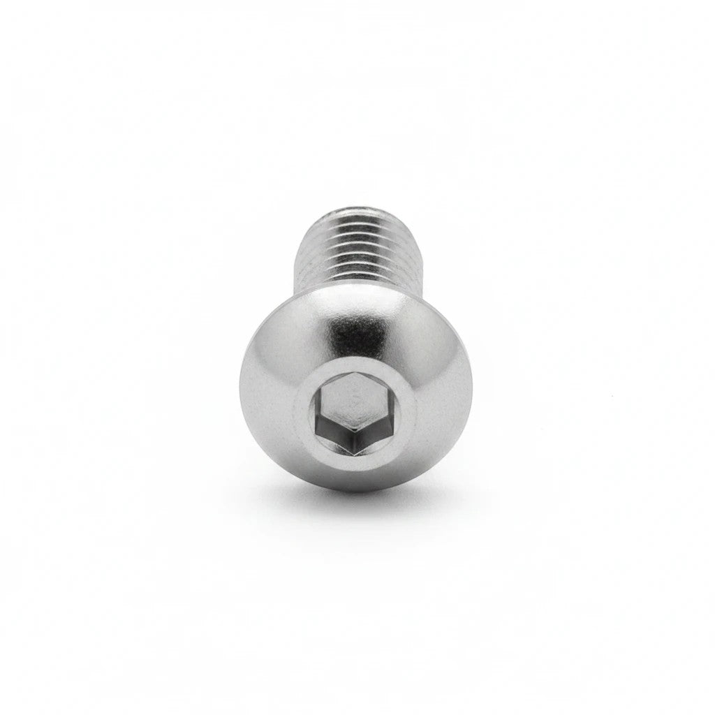 DIY AUTOMATIONS M6x8mm stainless steel button head socket cap screw with a hexagonal drive for secure fastening.
