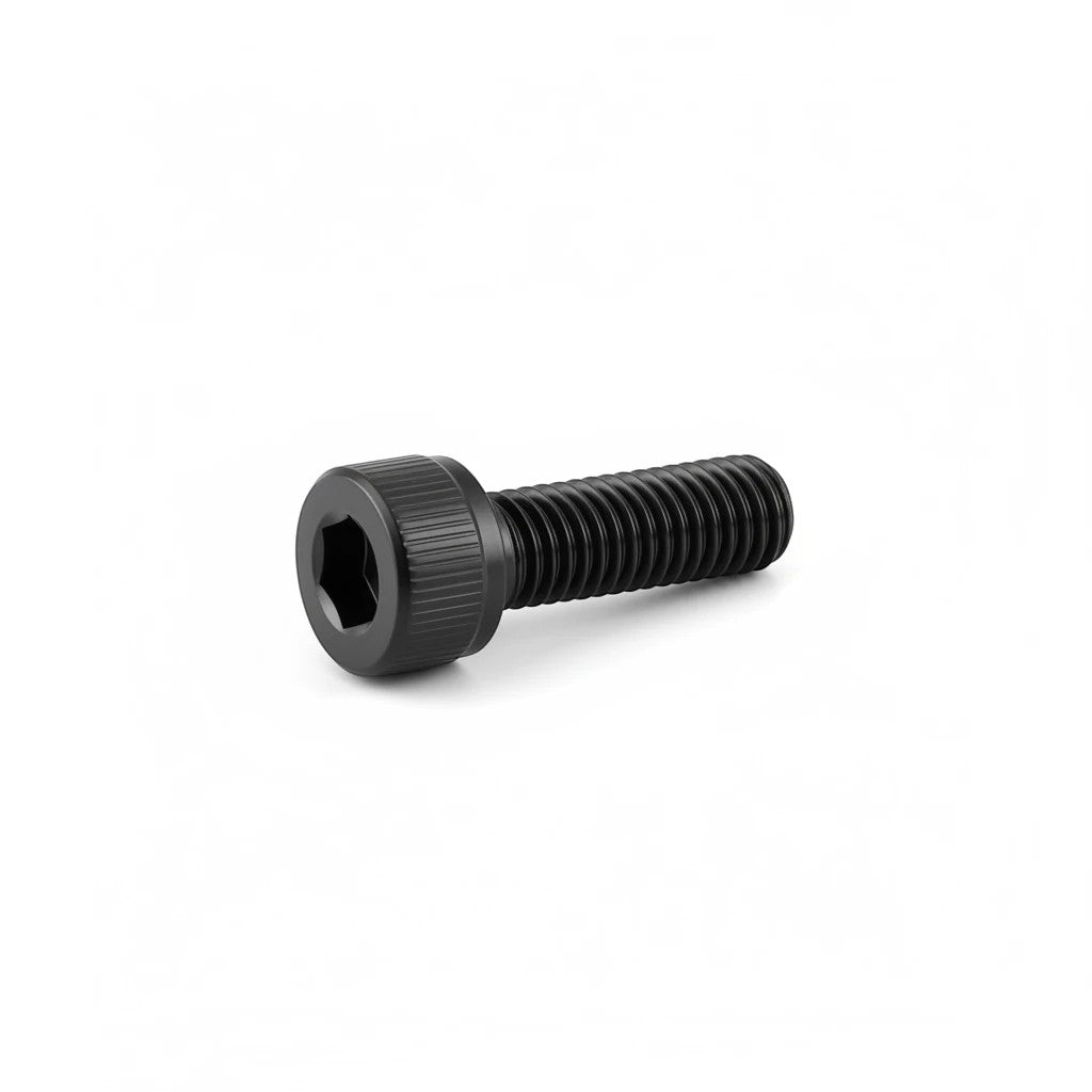 DIY AUTOMATIONS M8x12 black alloy steel socket head cap screw with hex drive for industrial mechanical assemblies.